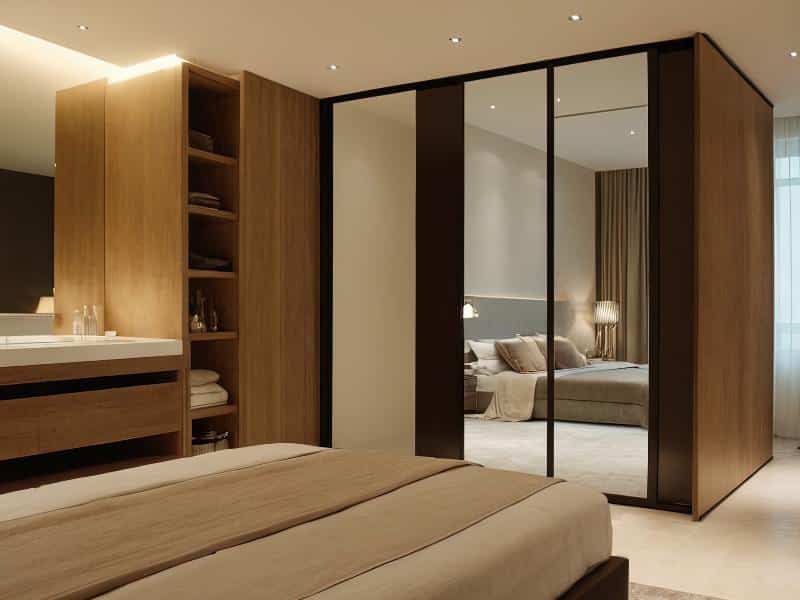 ארון הזזה עם מראה מחולקת