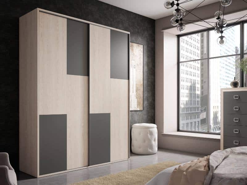 ארון הזזה דו גווני בחדר שינה